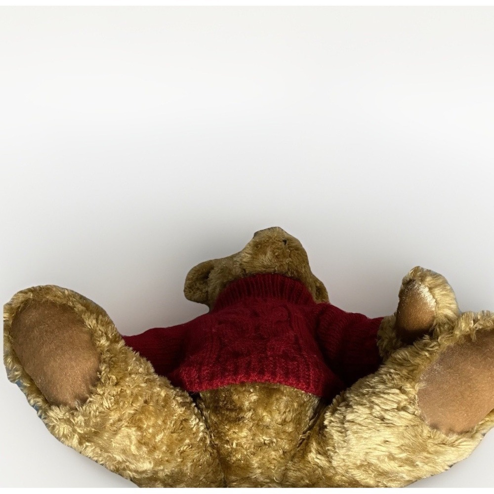 Vintage 18 Inch Teddy Bear Y2K Presidents Choice 'Jaden' Red‎ Cable Knit Sweater - Picture 5 of 6